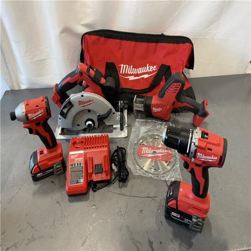 AS-IS - Milwaukee M18 18-Volt Lithium-Ion Brushless Cordless Combo Kit (4-Tool)
