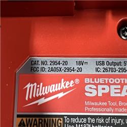 AS-IS Milwaukee 18V Lithium-Ion Cordless Wireless Bluetooth Jobsite Speaker (Tool-Only)