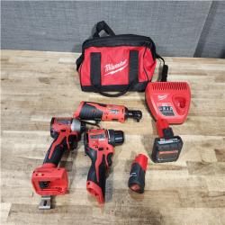 Houston Location AS-IS Milwaukee Drill and Impact and Rachet and Batteries QTY/2 and Charger