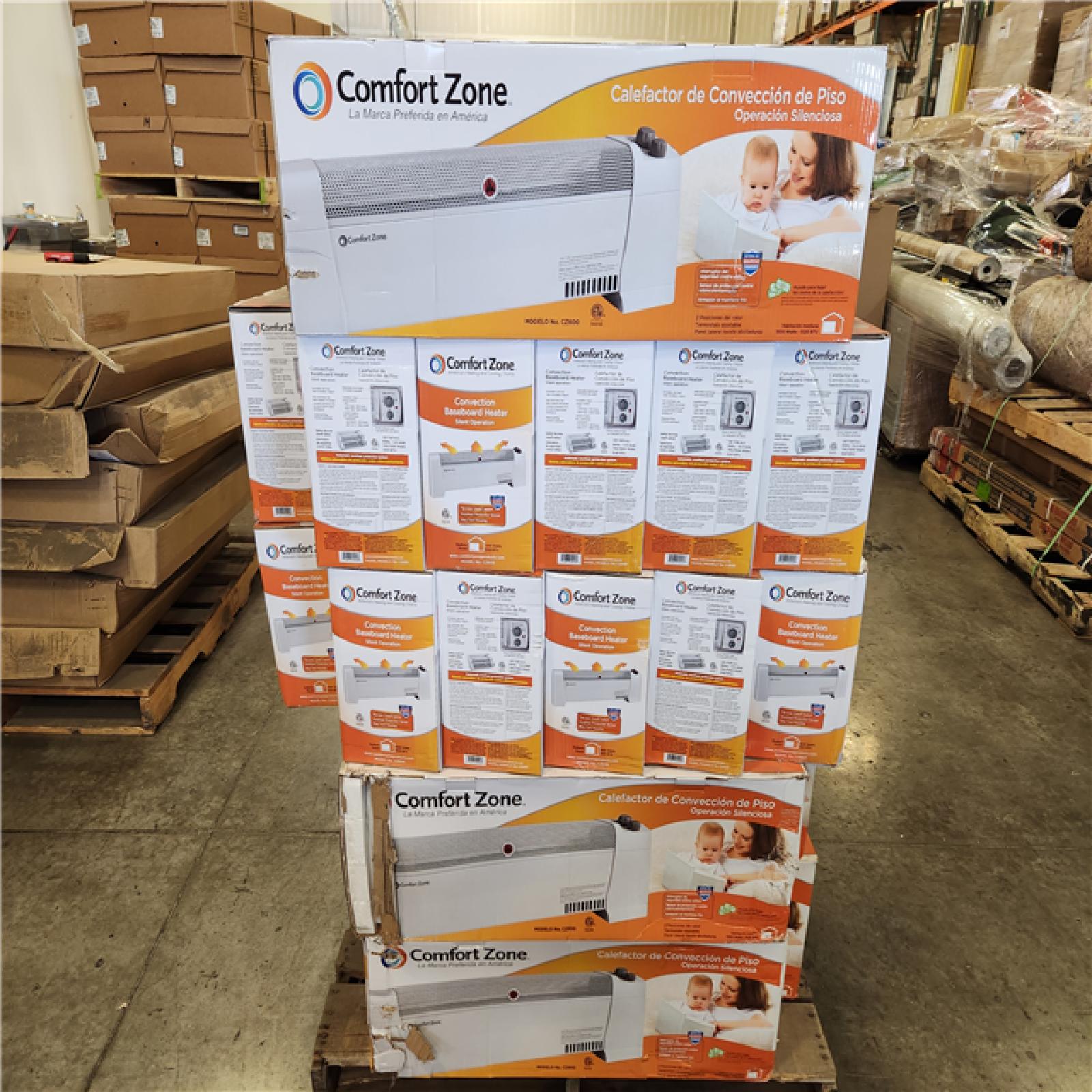 Phoenix Location NEW Comfort Zone 29 in. 1,500-Watt White Convection Baseboard Heater with Silent Operation Pallet (45 Total) (Sealed)