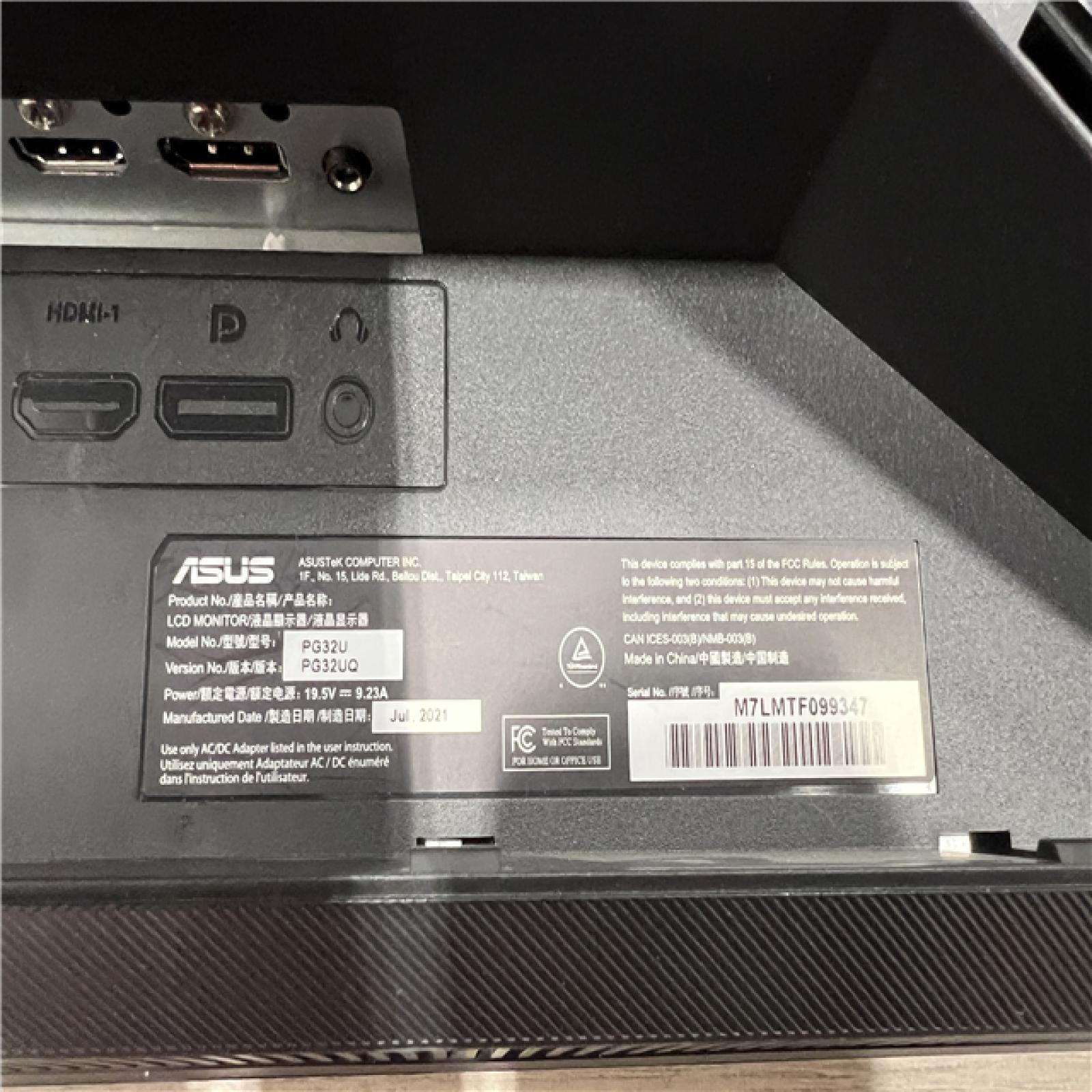 AS-IS ASUS ROG Swift PG32UQ 32” 4K HDR 144Hz DSC HDMI 2.1 Gaming Monitor