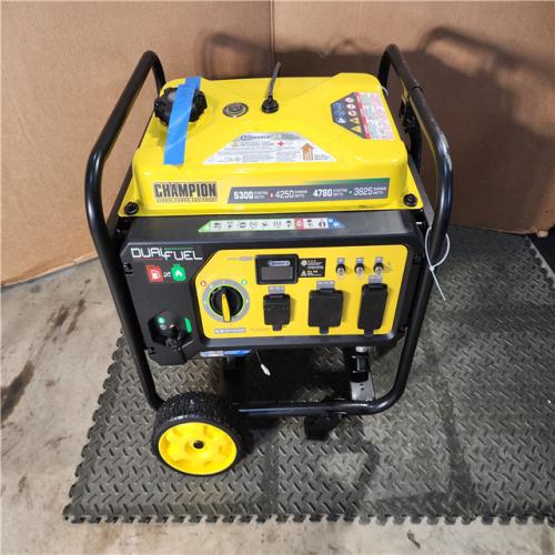 HOUSTON LOCATION - AS-IS CHAMPION 5300/4250-Watt Gasoline and Propane Powered Dual Fuel Portable Generator with CO Shield
