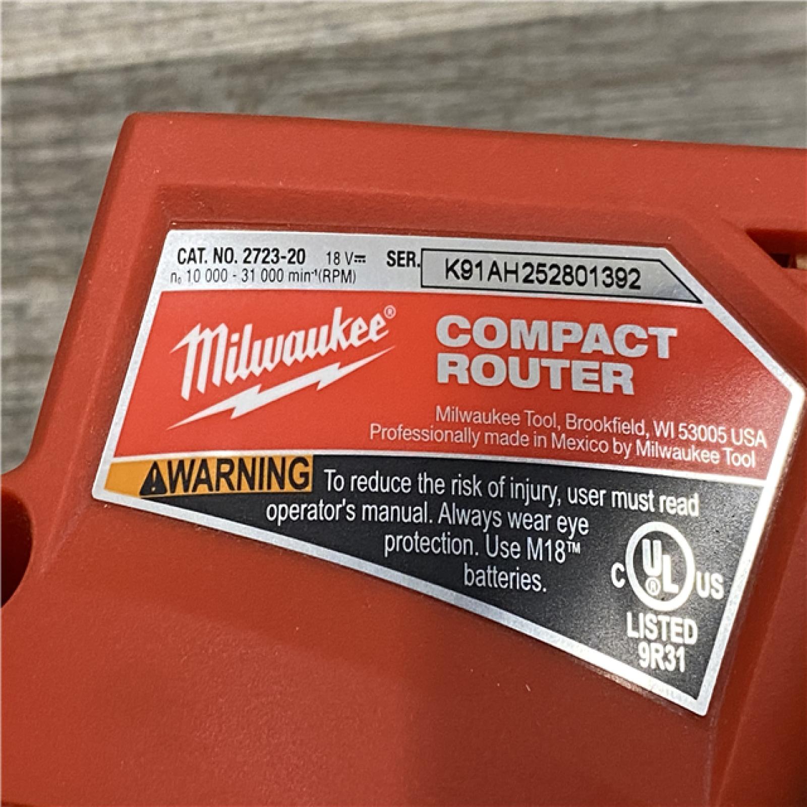 AS-IS Milwaukee FUEL 18V Lithium-Ion Brushless Cordless Compact Router (Tool-Only)