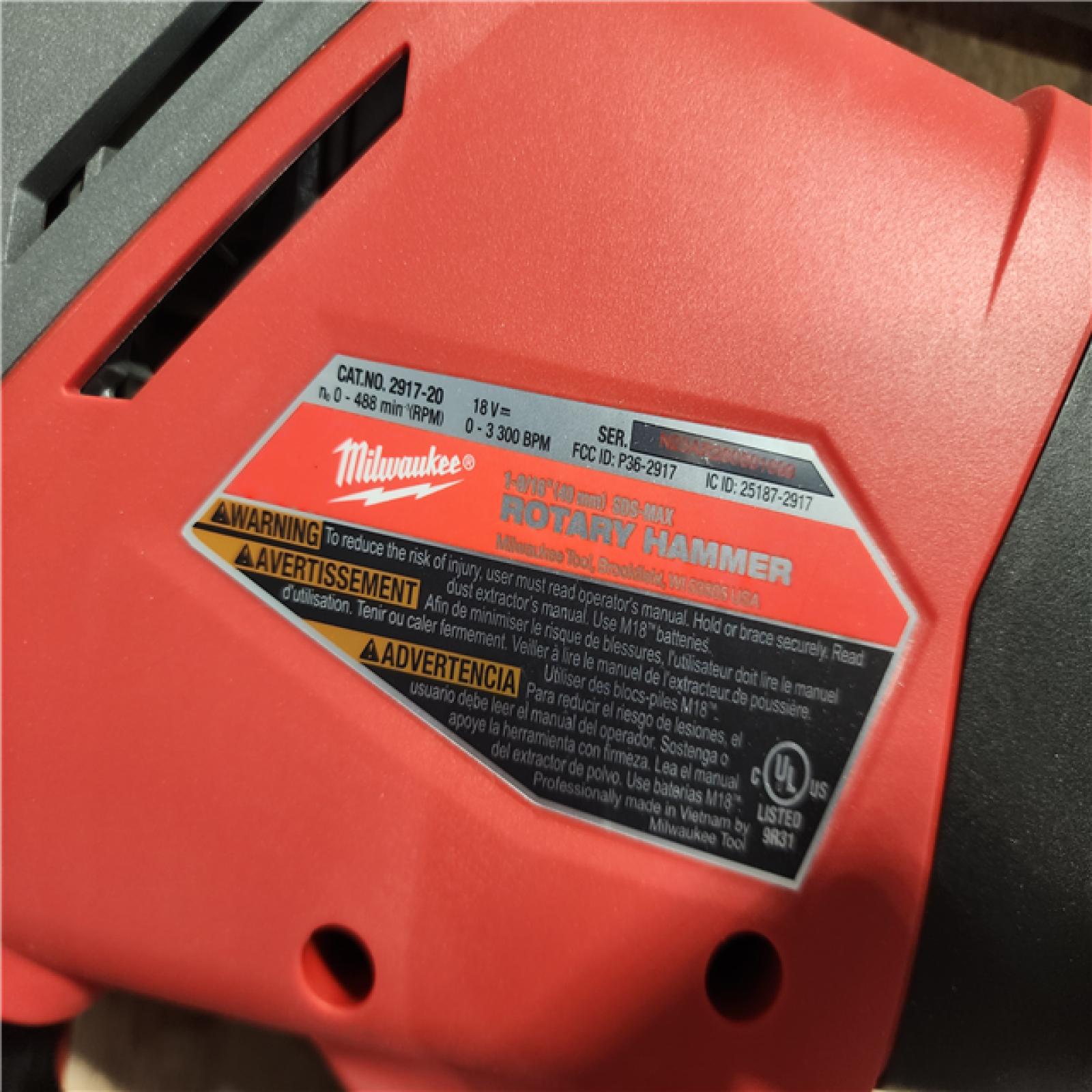 HOUSTON LOCATION - AS - IS M18 FUEL 18V Lithium-Ion Brushless Cordless 1-9/16 in. SDS-Max Rotary Hammer (Tool-Only)