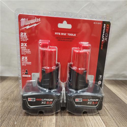 NEW- Milwaukee M12 12-Volt Lithium-Ion XC Extended Capacity 3.0Ah Battery Pack 3.0Ah (2-Pack)