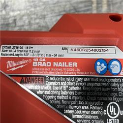 AS-IS Milwaukee FUEL 18-Volt Lithium-Ion Brushless Cordless Gen II 18-Gauge Brad Nailer (Tool-Only)