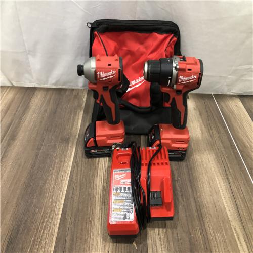 AS-IS Milwaukee 18V Lithium-Ion Brushless Cordless Compact Drill/Impact Combo Kit