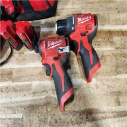 HOUSTON LOCATION - AS - IS Milwaukee 12-Volt Lithium-Ion Brushless Cordless Subcompact Drill and Impact Driver Combo Kit