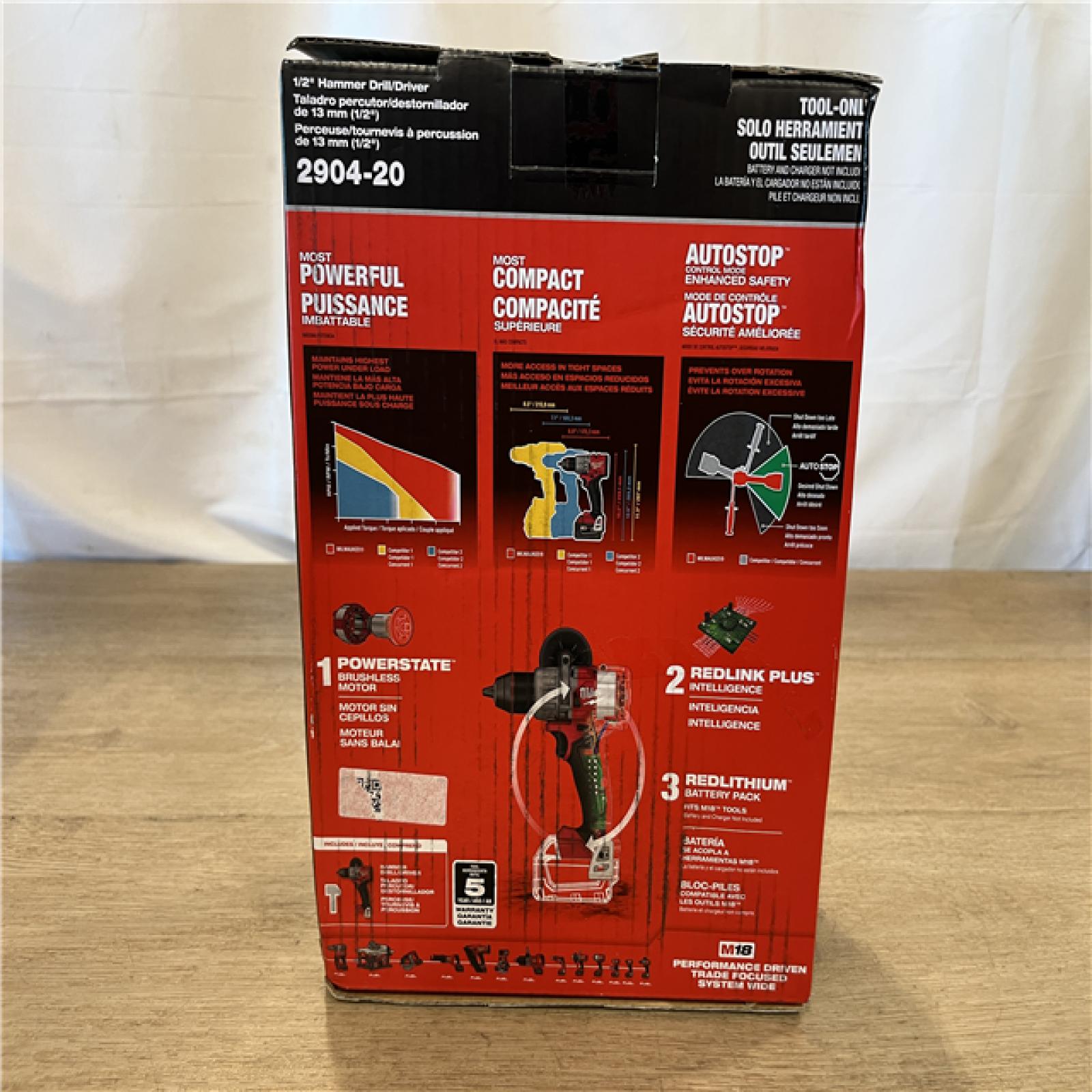 NEW! Milwaukee FUEL 18V Lithium-Ion Brushless Cordless 1/2 in. Hammer Drill/Driver (Tool-Only)