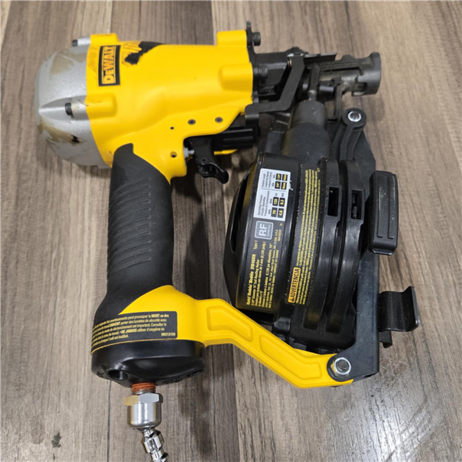 AS-IS DEWALT 1-3/4 in. 15 Degree Pneumatic Coil Roofing Nailer