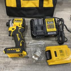 AS-IS DEWALT ATOMIC 20V MAX Lithium-Ion Cordless 1/4 in. Brushless Impact Driver Kit