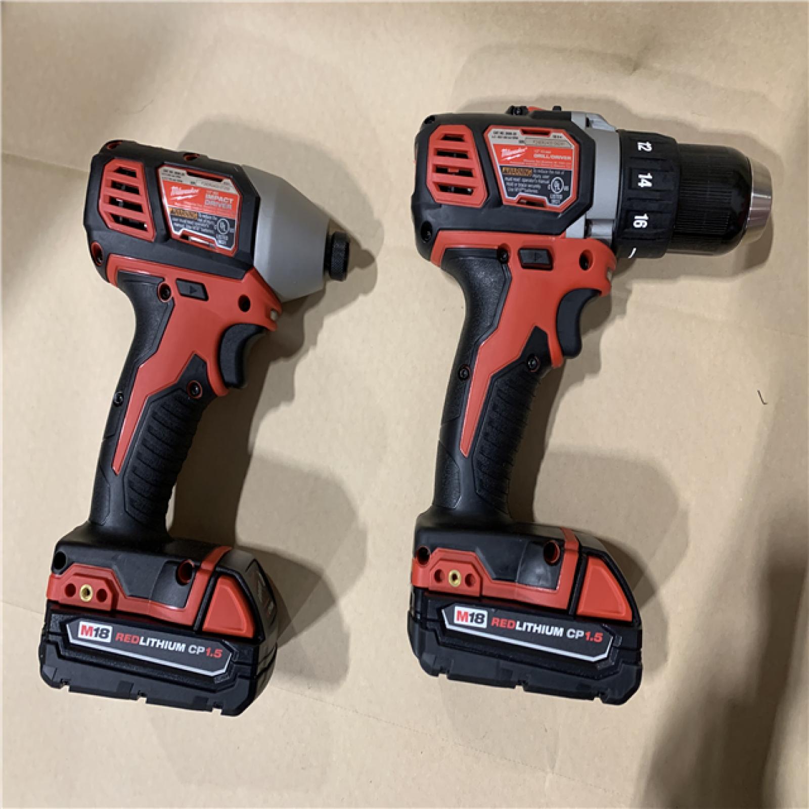 Excellent - Milwaukee 18V Cordless Brushed 2-Tool Drill/Driver and Impact Driver Kit