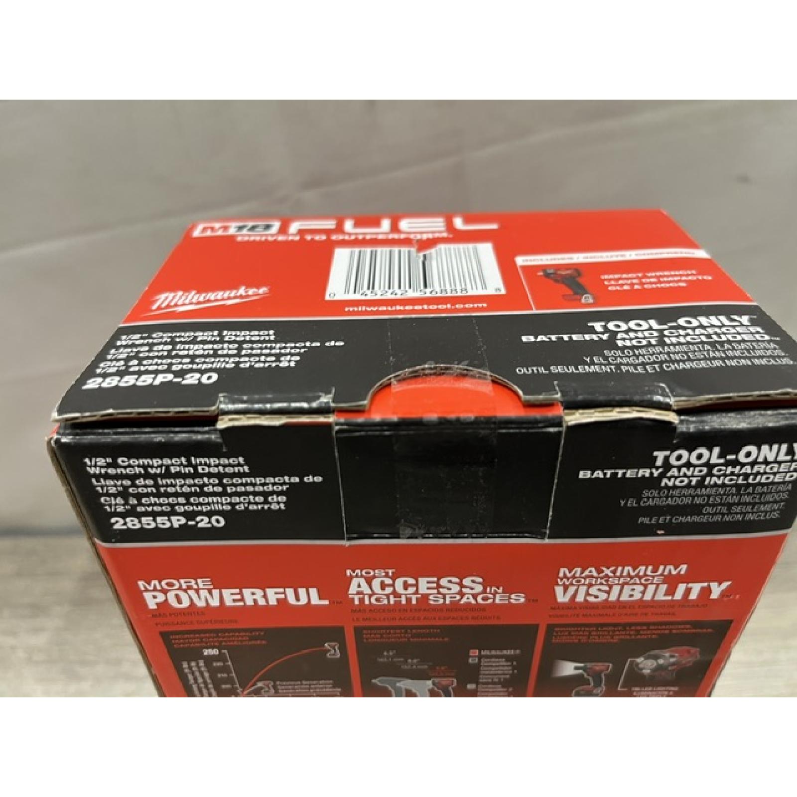 NEW - Milwaukee Cordless Compact Impact Wrench with Pin Detent (Tool-Only)