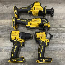 AS-IS DEWALT ATOMIC 20-Volt Lithium-Ion Cordless Brushless (4-Tool) Combo Kit