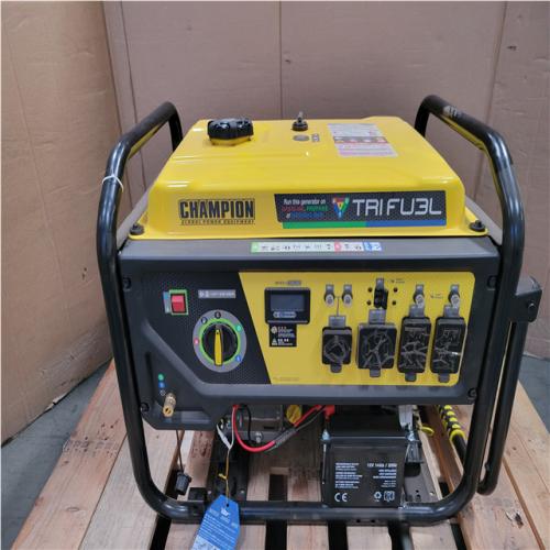CALIFORNIA AS-IS CHAMPION 11 500/9 200-WATT ELETRIC START TRI-FUEL PORTABLE GENERATOR