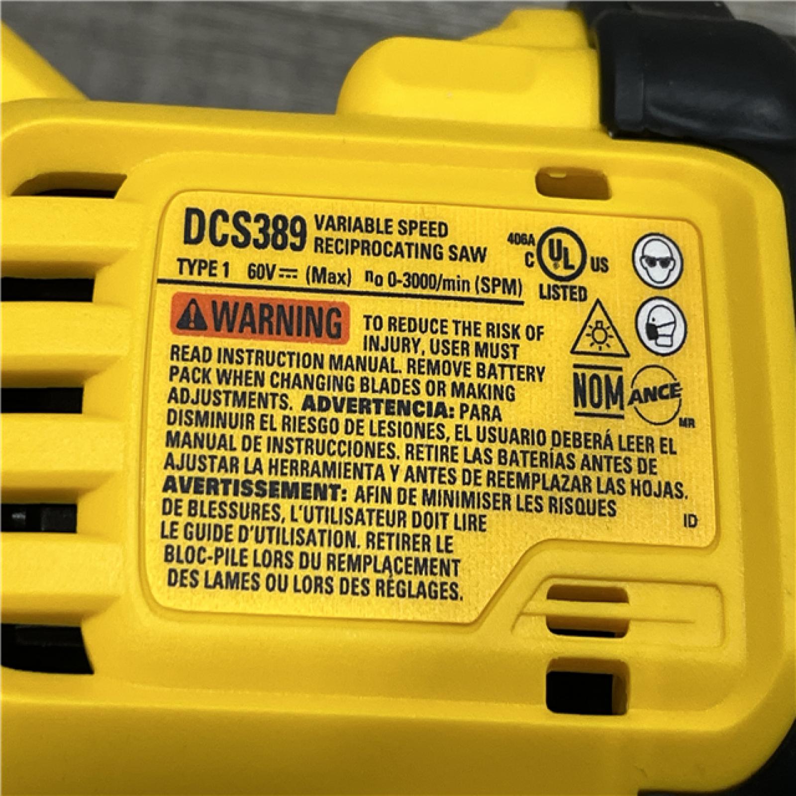 AS-IS DEWALT FLEXVOLT 60V MAX Cordless Brushless Reciprocating Saw (Tool Only)