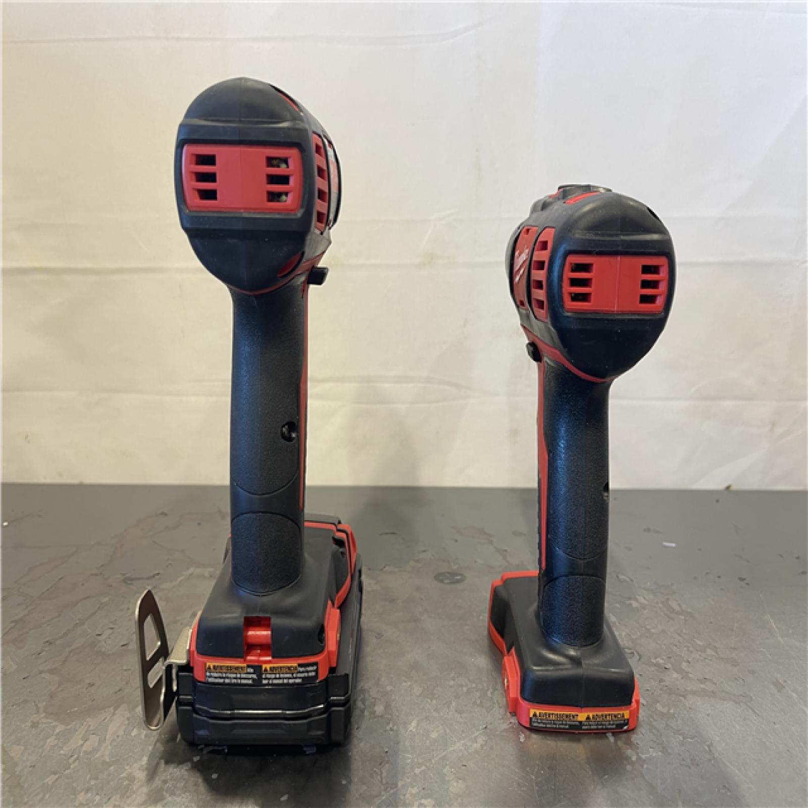 AS-IS- Milwaukee 18V Cordless Brushed 2-Tool Drill/Driver and Impact Driver Kit