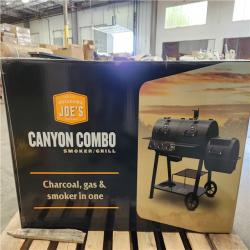Phoenix Location NEW OKLAHOMA JOE'S 3-Burner Canyon Combo Charcoal and Gas Smoker and Grill in Black