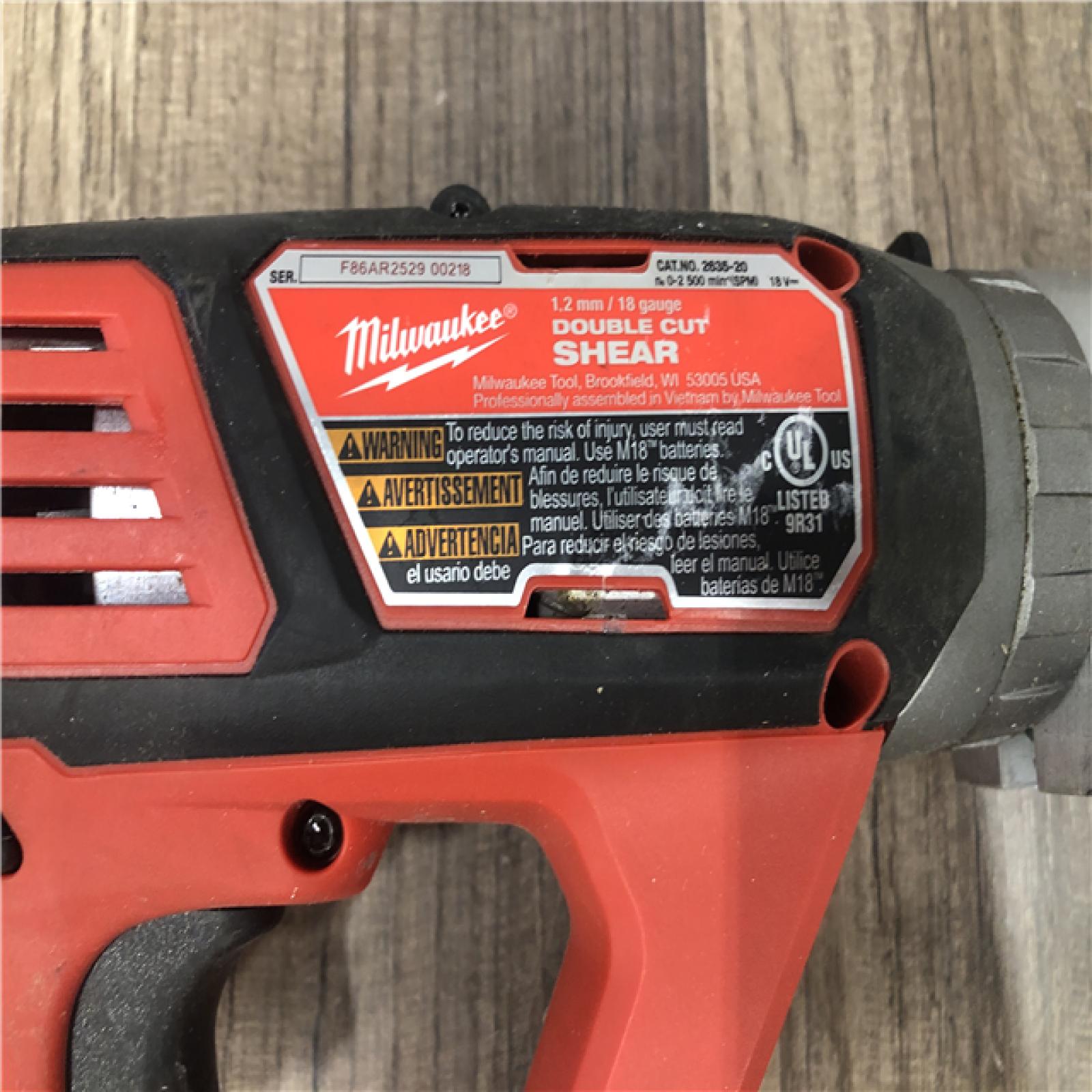 AS-IS Milwaukee 18-Volt Lithium-Ion Cordless 18-Gauge Double Cut Metal Shear (Tool-Only)