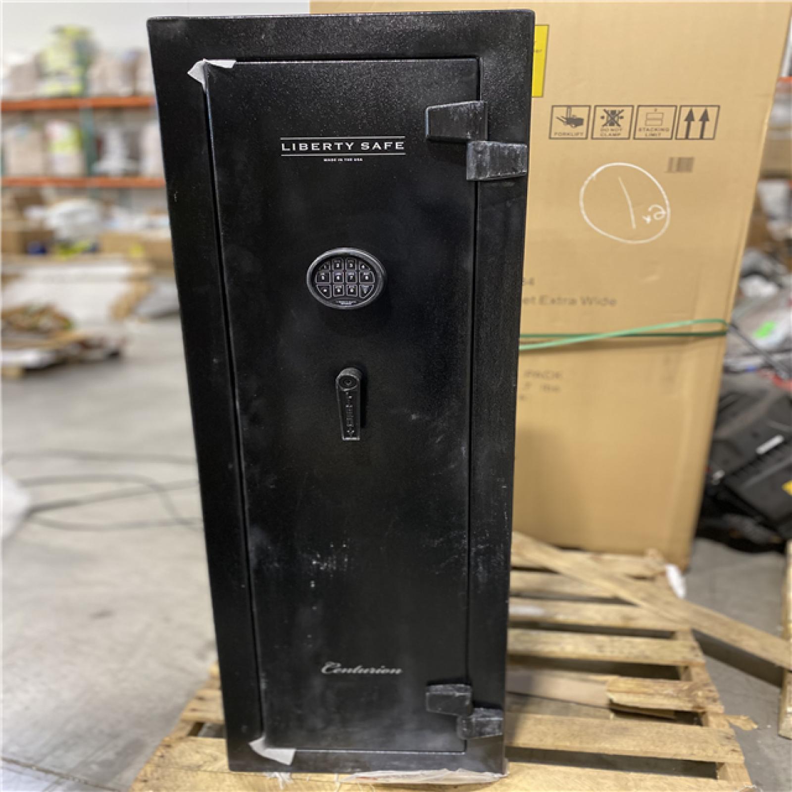 DALLAS LOCATION - LIBERTY SAFE Centurion 12-Gun 30-min fire rating EMP E-Lock 59.25 in. H x 18.25 in. W x 16 in. L Black Gun Safe