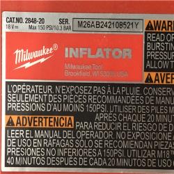 AS-IS   Milwaukee 18-Volt Lithium-Ion Cordless Electric Portable Inflator (Tool-Only)