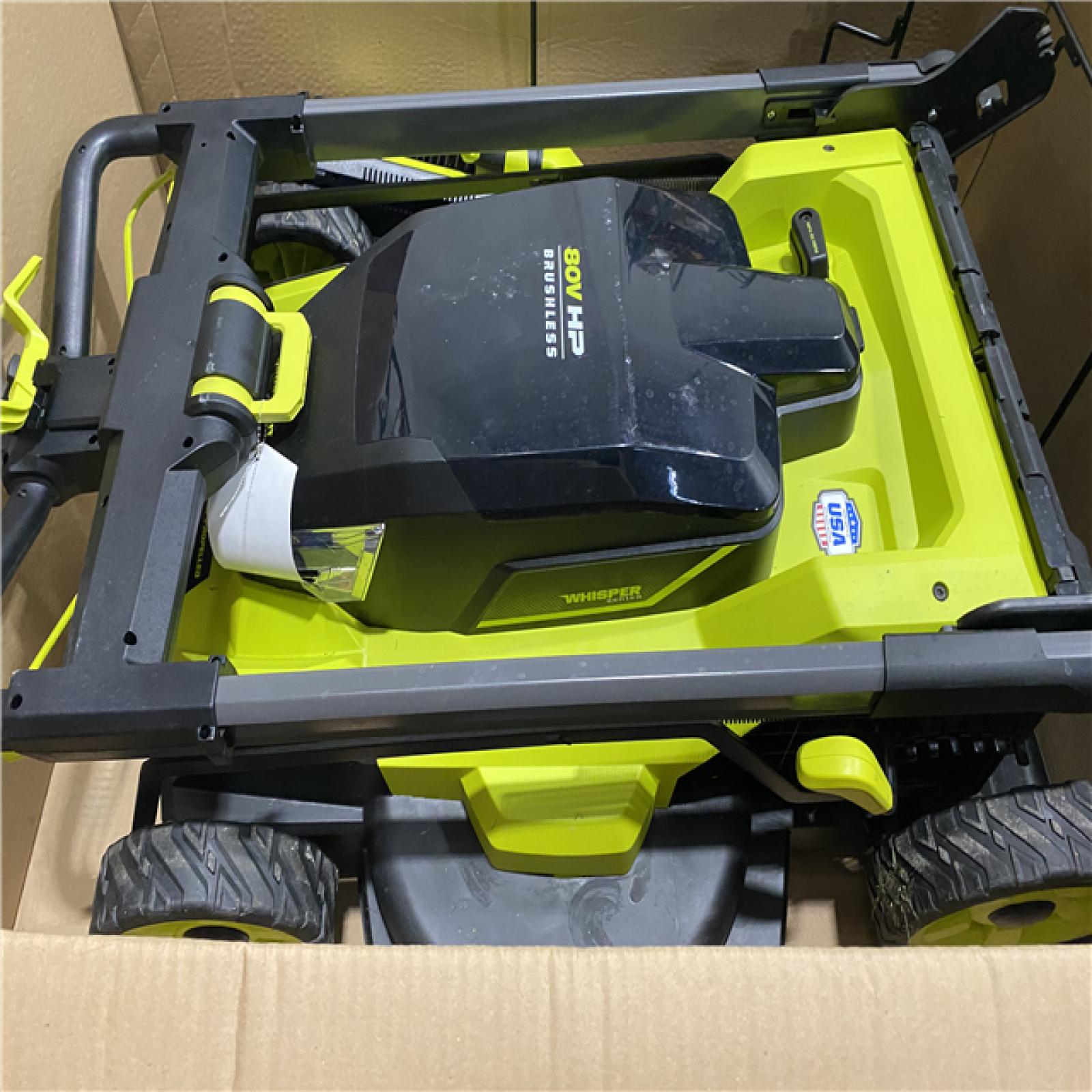 Dallas Location - As-Is RYOBI 80V HP Brushless Battery Cordless Electric 30 in. Multi-Blade Lawn Mower with Battery and Charger
