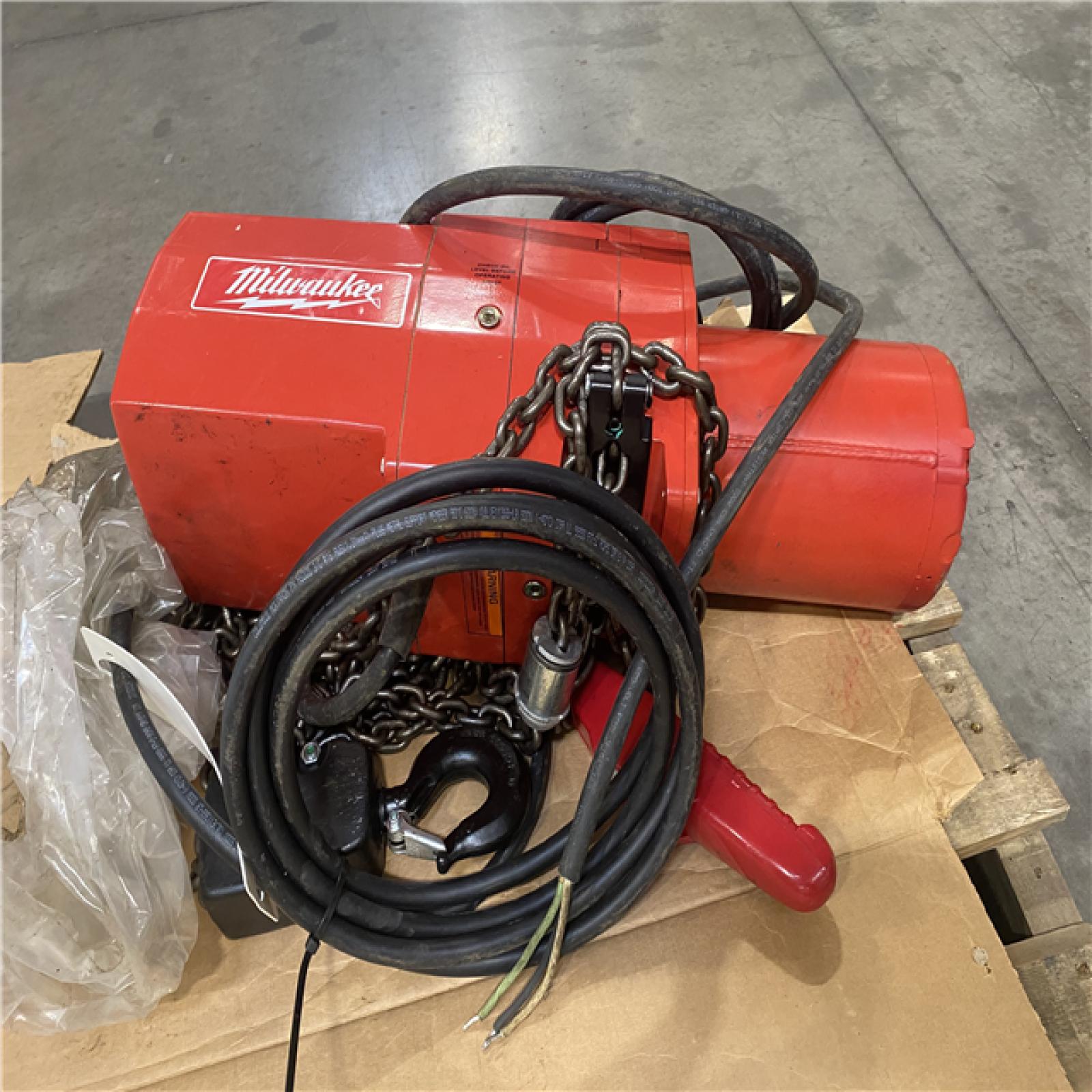 Dallas Location - As-Is Milwaukee 2-Ton 20 ft. Electric Chain Hoist