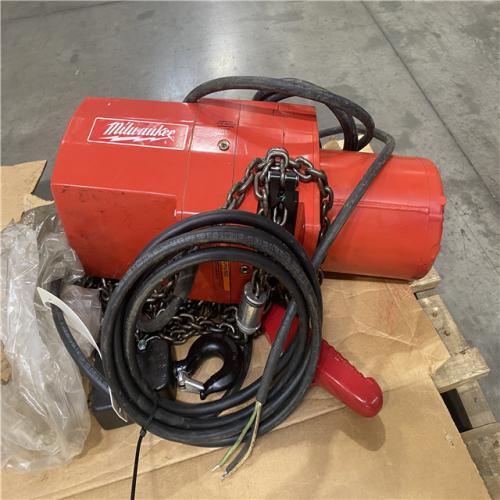 Dallas Location - As-Is Milwaukee 2-Ton 20 ft. Electric Chain Hoist