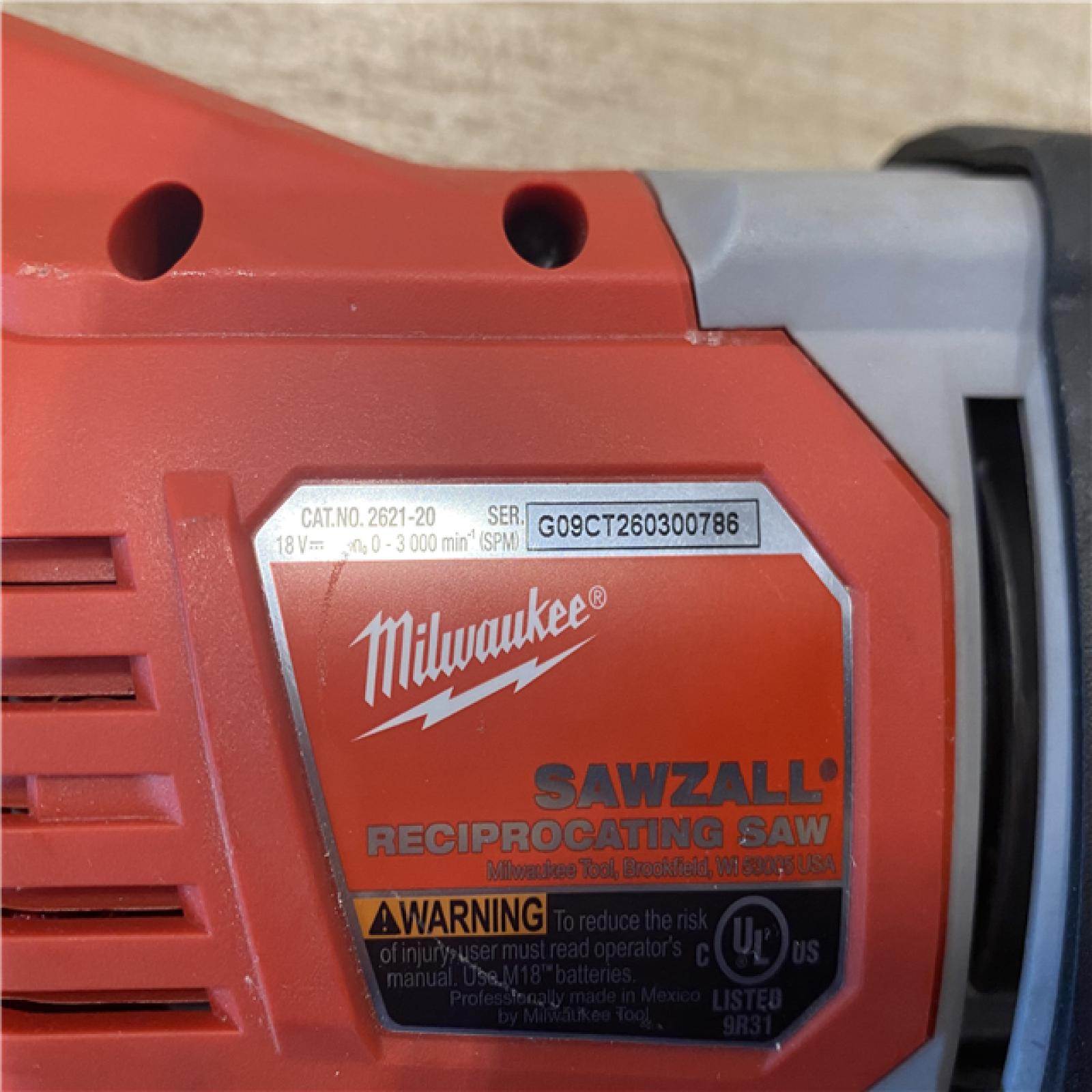 AS-IS Milwaukee 18V Lithium-Ion Cordless SAWZALL Reciprocating Saw (Tool-Only)