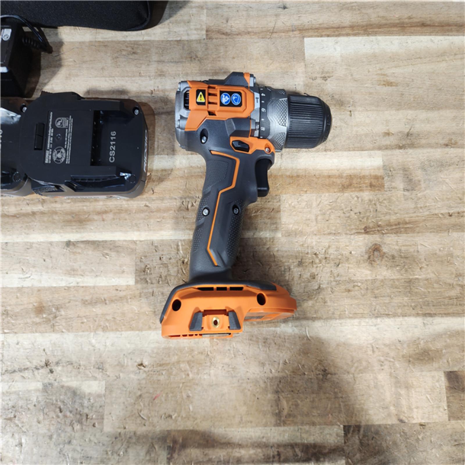 HOUSTON LOCATION - AS - IS RIDGID R8711K 18V Sub Compact Brushless 1/2 in. Hammer Drill Kit with (2) 2.0 Ah Batteries  Charger  and Bag