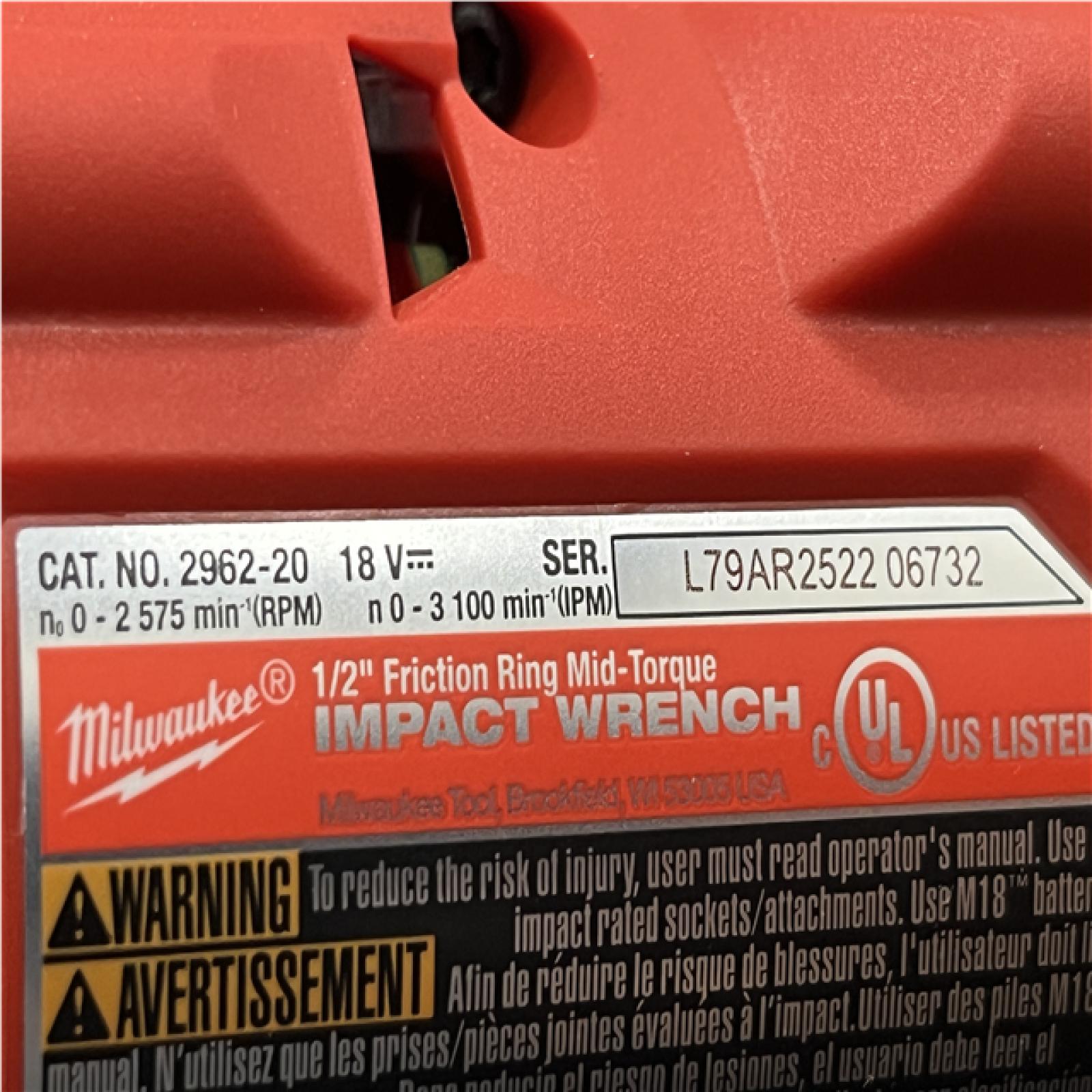 AS-IS Milwaukee FUEL 18V Cordless Mid Torque 1/2 in. Impact Wrench w/ 12 FUEL 3/8 in. Ratchet Combo Kit
