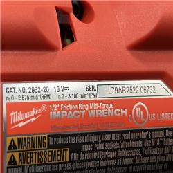 AS-IS Milwaukee FUEL 18V Cordless Mid Torque 1/2 in. Impact Wrench w/ 12 FUEL 3/8 in. Ratchet Combo Kit