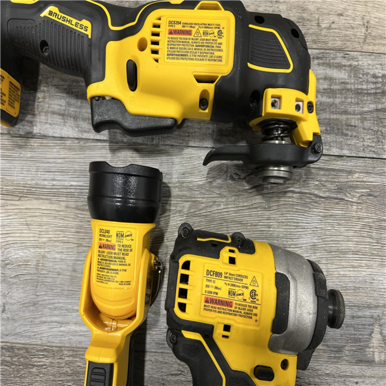 AS-IS DEWALT 20V MAX Lithium-Ion Cordless 7-Tool Combo Kit with 2.0 Ah Battery, (2) 5.0 Ah Batteries and Charger