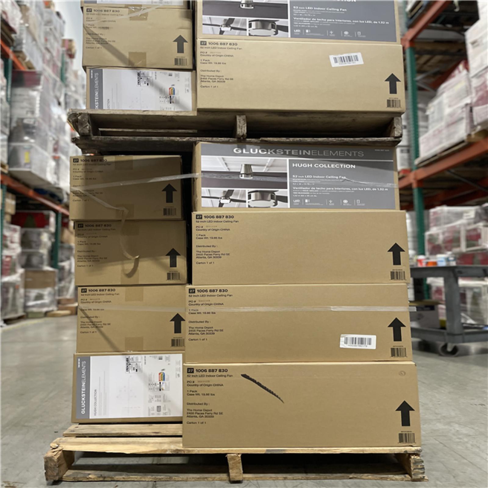 DALLAS LOCATION - Hugh 52 in. Integrated LED Indoor Nickel Ceiling Fan PALLET-(32 UNITS)