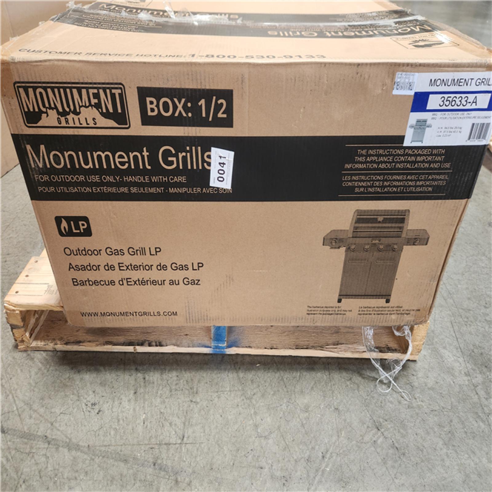 Phoenix LIKE NEW Monument Grills 4-Burner Propane Gas Grill in Stainless with Clear View Lid  LED Controls  Side and Sear Burners