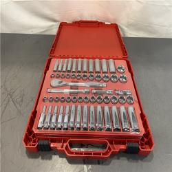 AS-IS - Milwaukee 3/8 in. Drive SAE/Metric Ratchet and Socket Mechanics Tool Set (56-Piece)