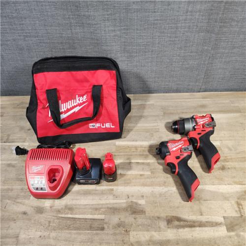 HOUSTON LOCATION - AS-IS (APPEARS LIKE NEW) Milwaukee 3497-22 12V Brushless Hammer Drill and Impact Driver Combo Kit