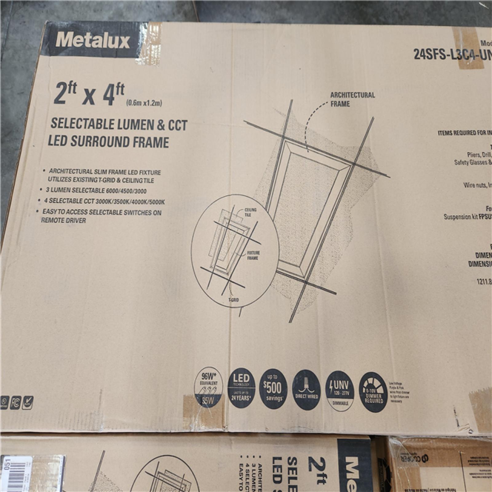 Phoenix AS-IS Mixed Metalux Selectable Lumen & CCT LED Surround Frame Pallet (36-Frames)
