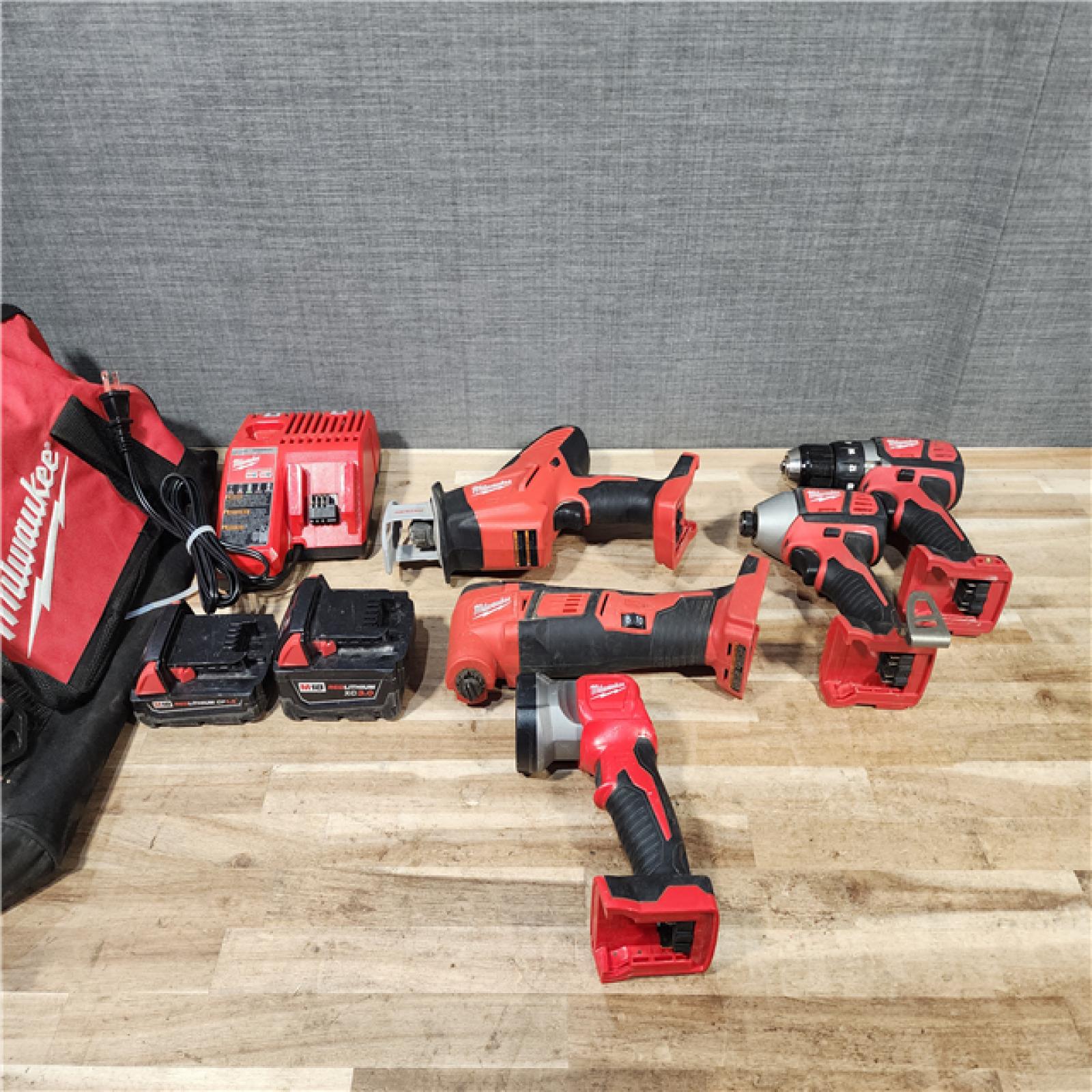 HOUSTON LOCATION - AS-IS Milwaukee 5 Tool Combo Kit W/ (2) Battery & Charger