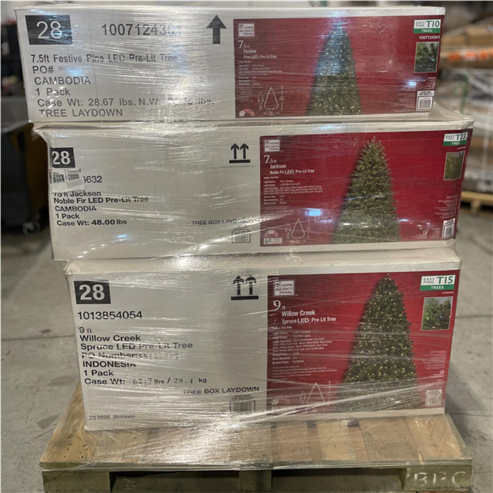 DALLAS LOCATION- AS-IS Home Accents Holiday Mixed Christmas Tree PALLET (6 UNITS)