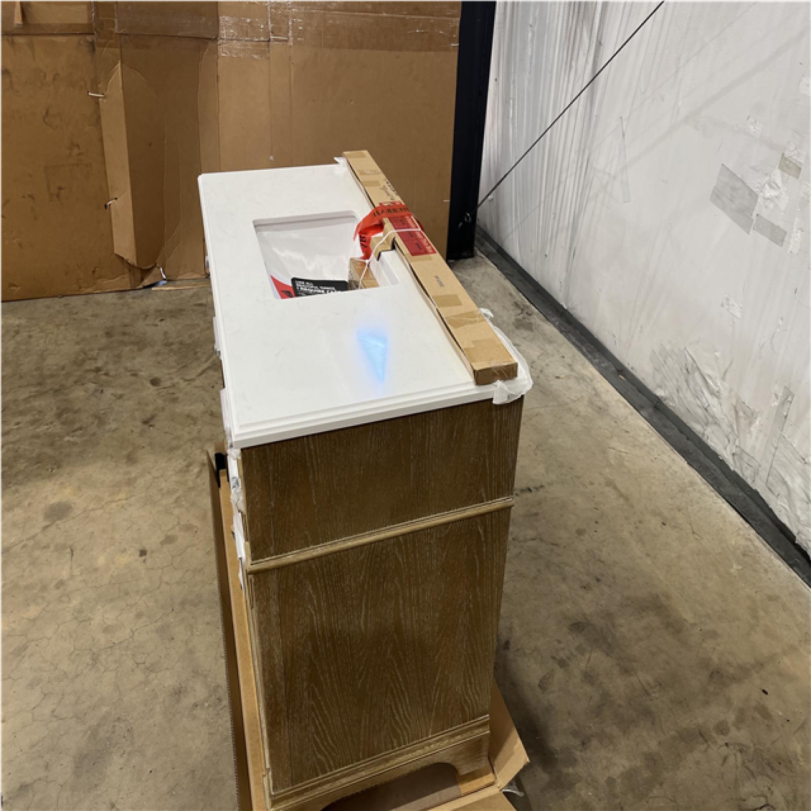 Houston Location - AS-IS home improvement pallet MELPARK 48 ANTIQUE OAK VANITY