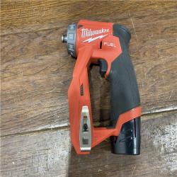AS-IS Milwaukee M12 FUEL 12V Lithium-Ion Brushless Cordless 4-in-1 Installation 3/8 in. Drill Driver Kit with 4-Tool Heads