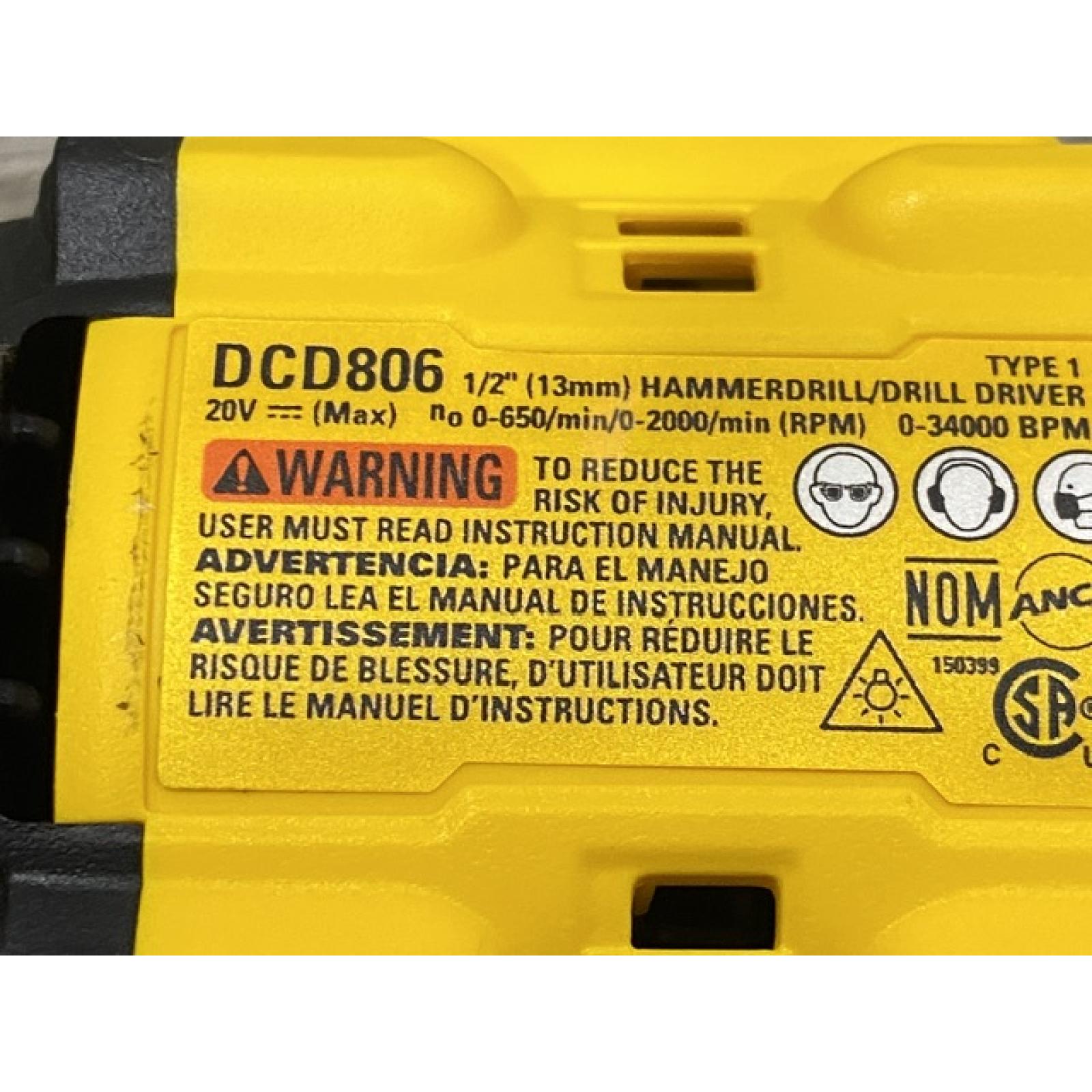 AS-IS DEWALT 20V XR Brushless Cordless 1/2 in. Hammer Drill (Tool-Only)