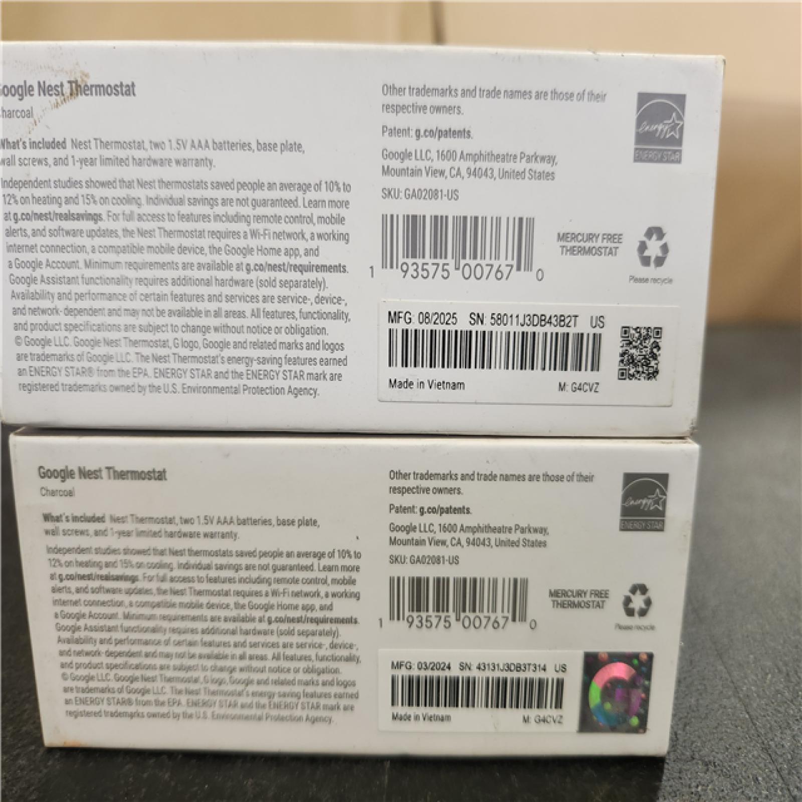 Phoenix AS-IS Google Nest Thermostat - Smart Programmable Wi-Fi Thermostat - (2-Pack)