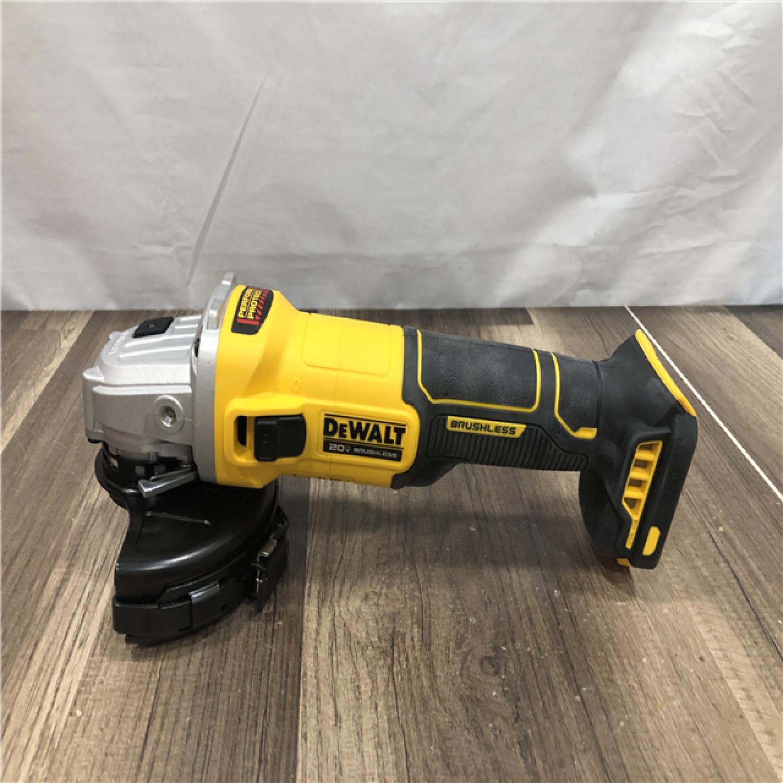AS-IS DEWALT 20-Volt MAX Cordless Brushless 4-1/2 in. Angle Grinder with Slide Switch (Tool Only)