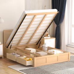 Phoenix LIKE NEW Harper & Bright Designs Brown Wood Frame Full Size Platform Bed with Underneath Storage and 2-Drawers