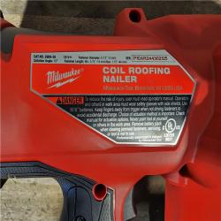 HOUSTON LOCATION - AS-IS Milwaukee M18 FUEL 18-Volt Lithium-Ion Brushless Cordless Coil Roofing Nailer (Tool Only)