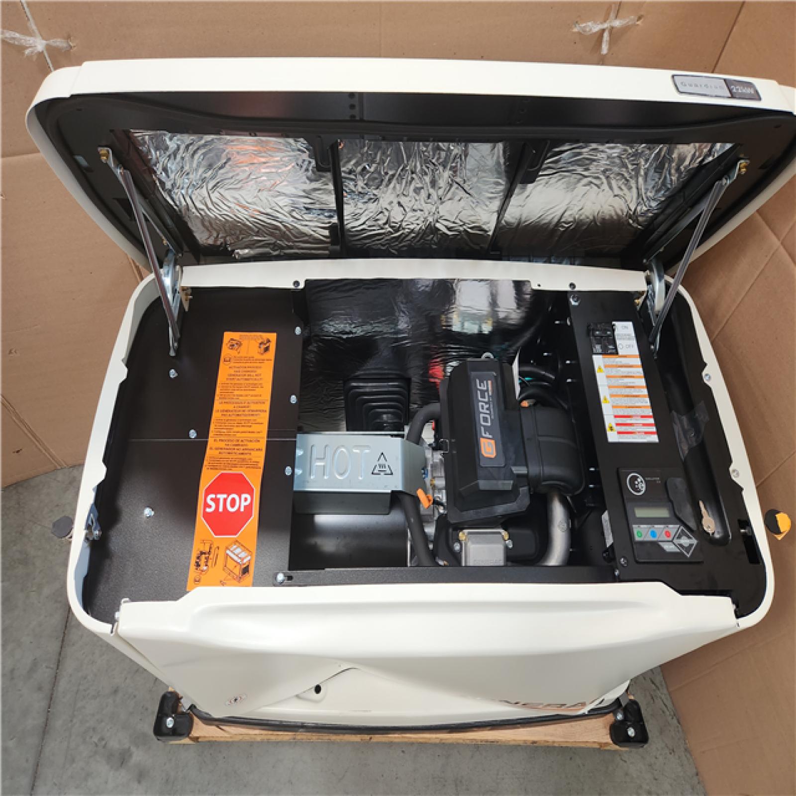 California AS-IS Generac Guardian 22kW Generator (Damage to front)  Includes Automatic Transfer Switch