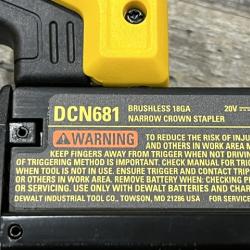 AS-IS DEWALT Cordless 18-Gauge Narrow Crown Stapler (Tool Only)
