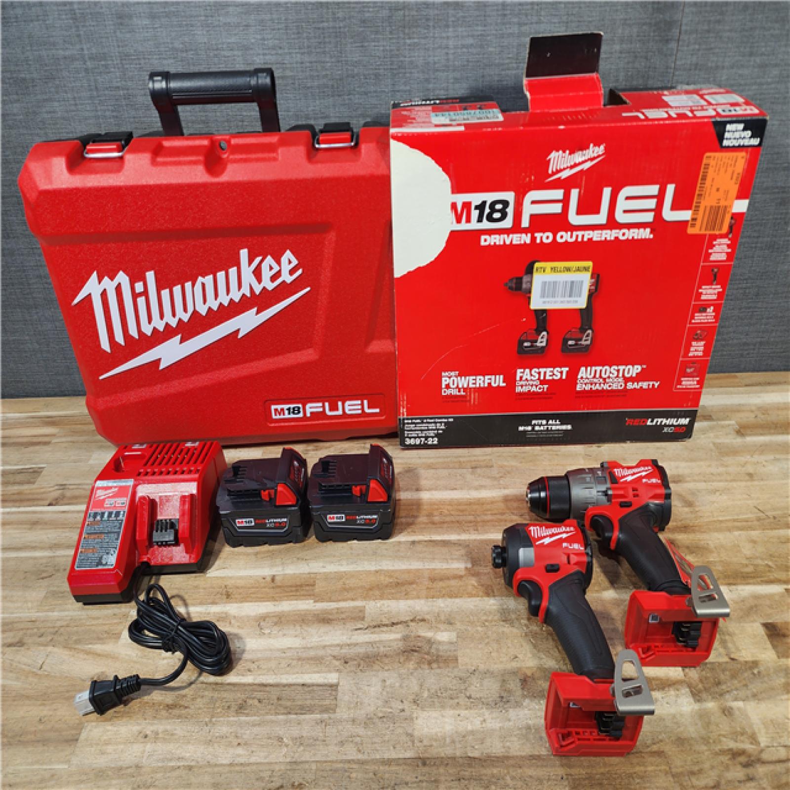 HOUSTON LOCATION - AS-IS Milwaukee FUEL 18V Lithium-Ion Brushless Cordless Hammer Drill and Impact Driver Combo Kit